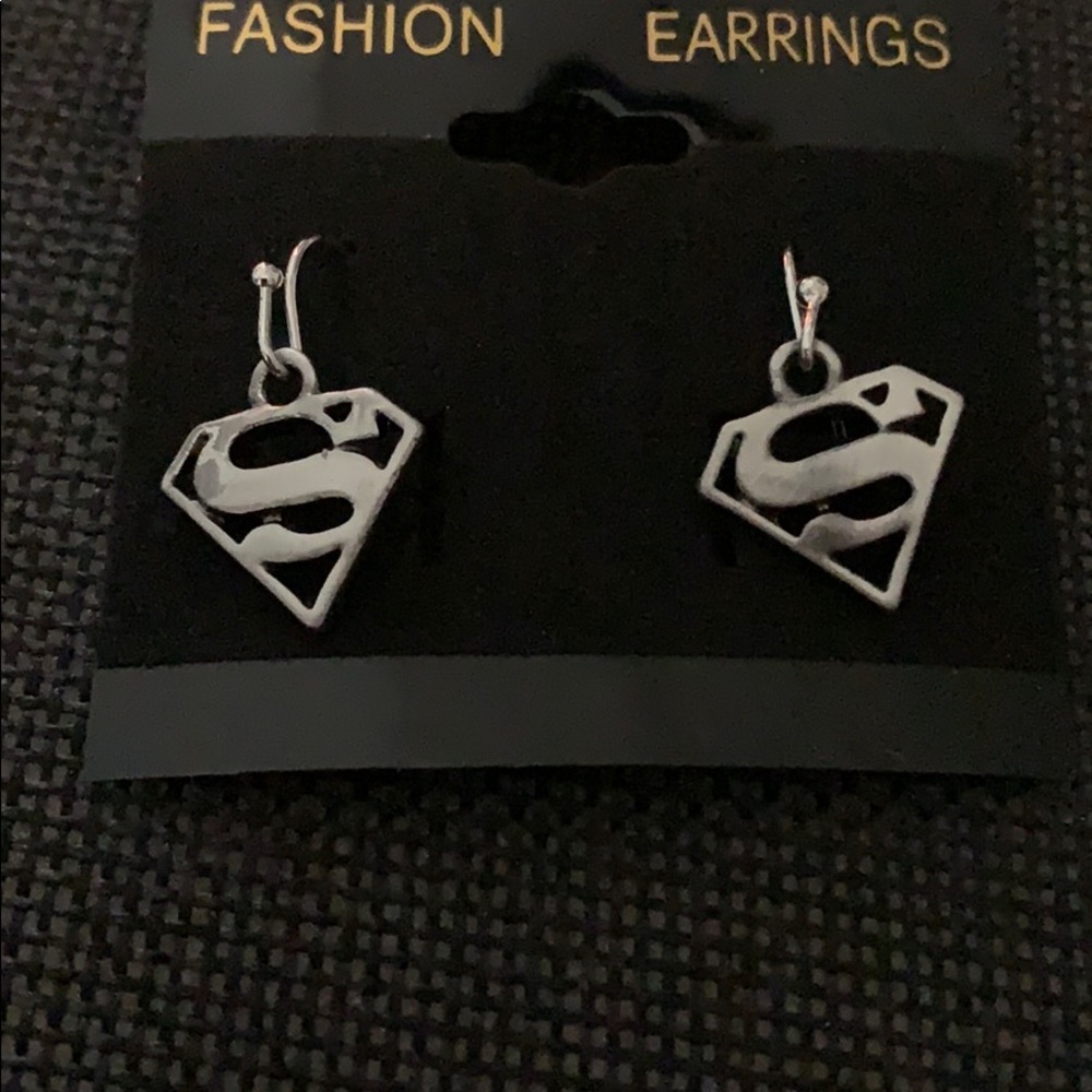 Superman logo earrings